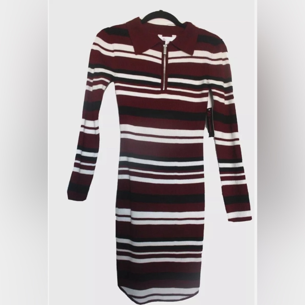 No Boundaries striped dress **BLACK**